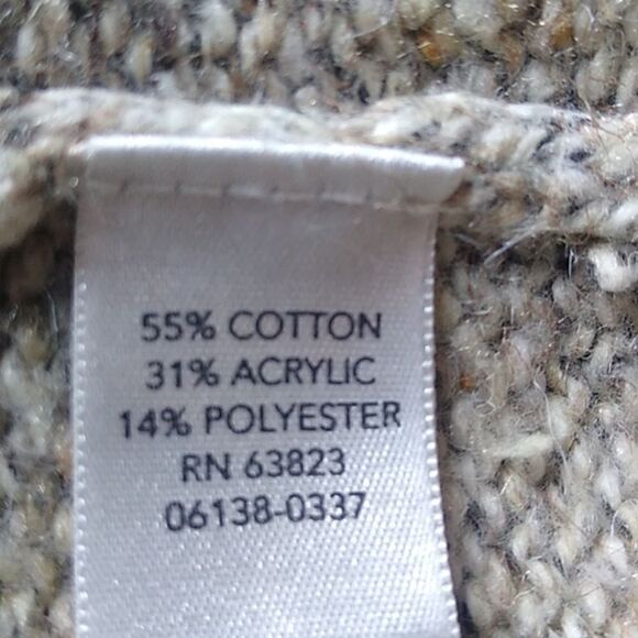 CHRISTOPHER & BANKS Ruffle Front Knit Cardigan Beige Sweater SZ XL - Picture 6 of 10